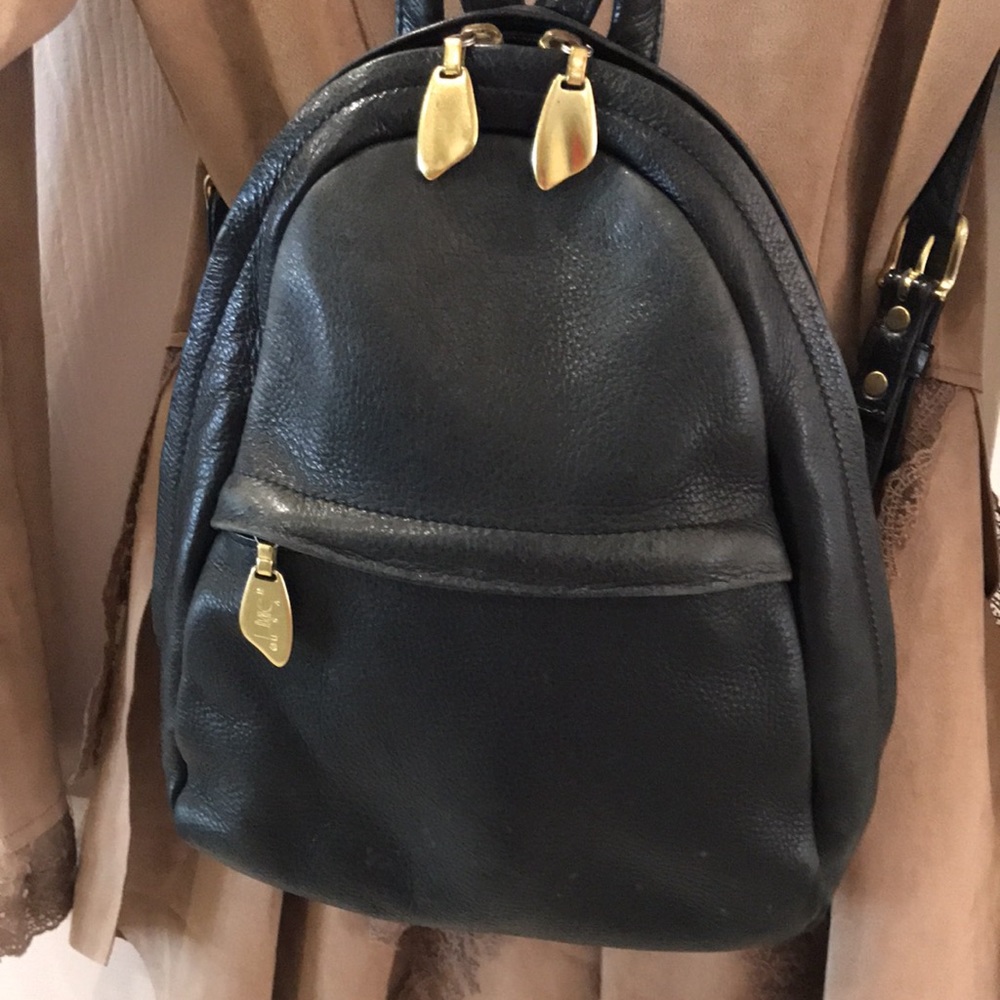 Libaire Black Leather Backpack